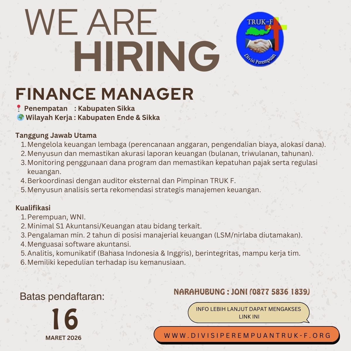Lowongan Kerja Manager Keuangan